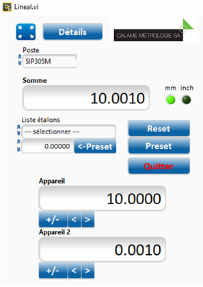 Logiciel Lineal pour banc SIP